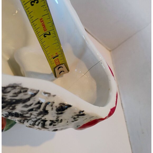 Vtg Bresolin Ceramic Turkey Soup Tureen w/ Ladle Hand Painted Italy -HAS A CRACK - Picture 3 of 13